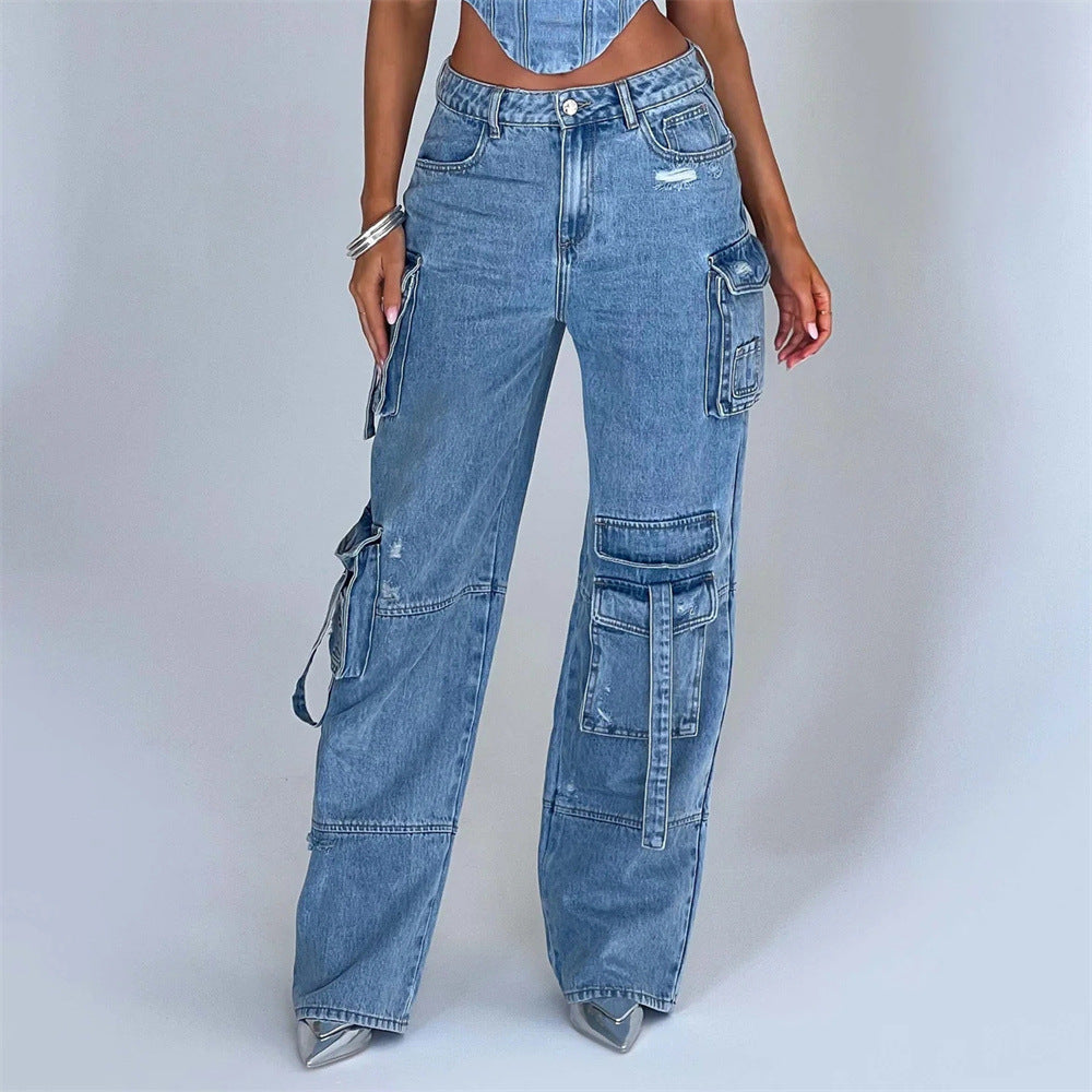 Modern Cut Denim Corset and Cargo Pants Set