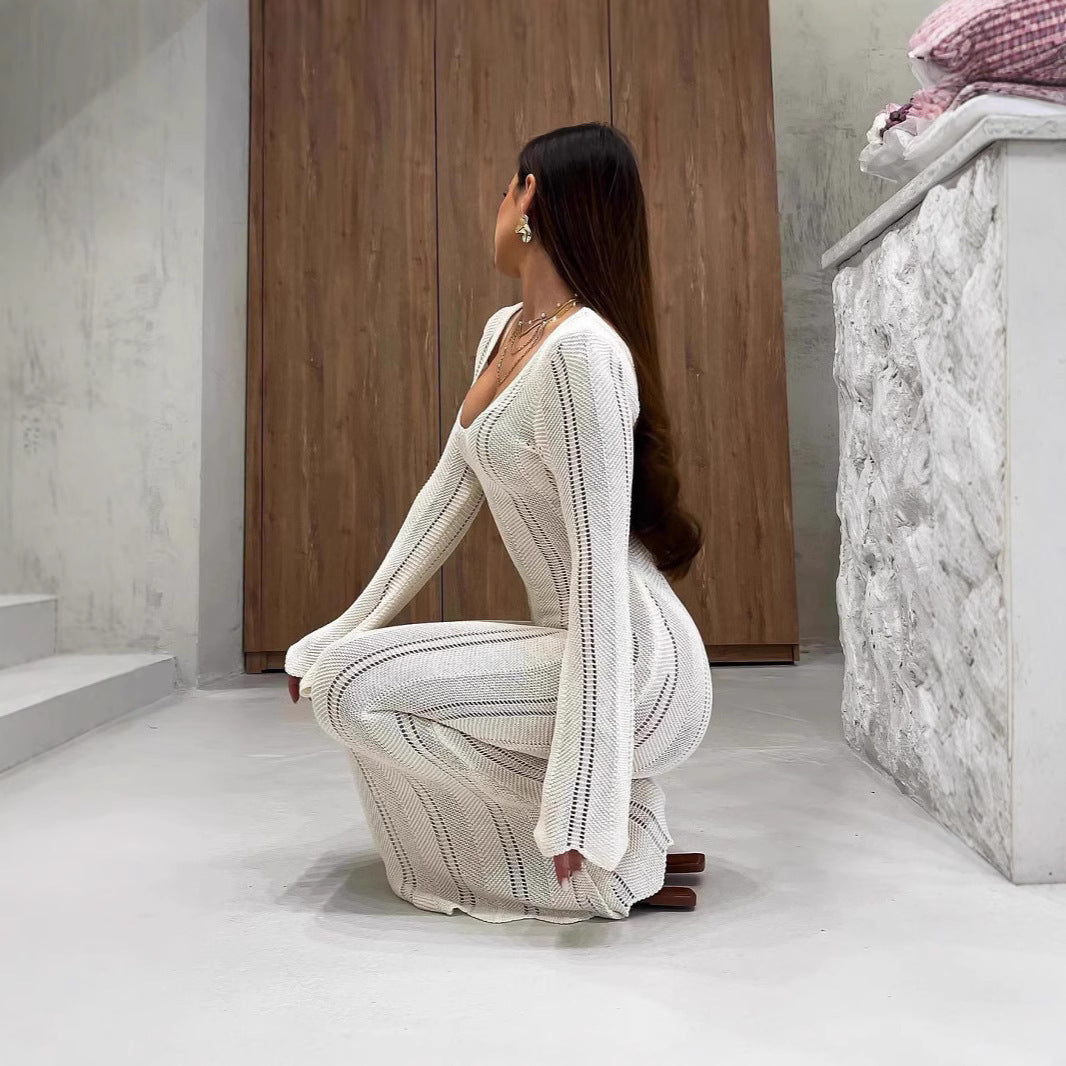 Off-Shoulder Slim Fit Dress – Grace in Every Step