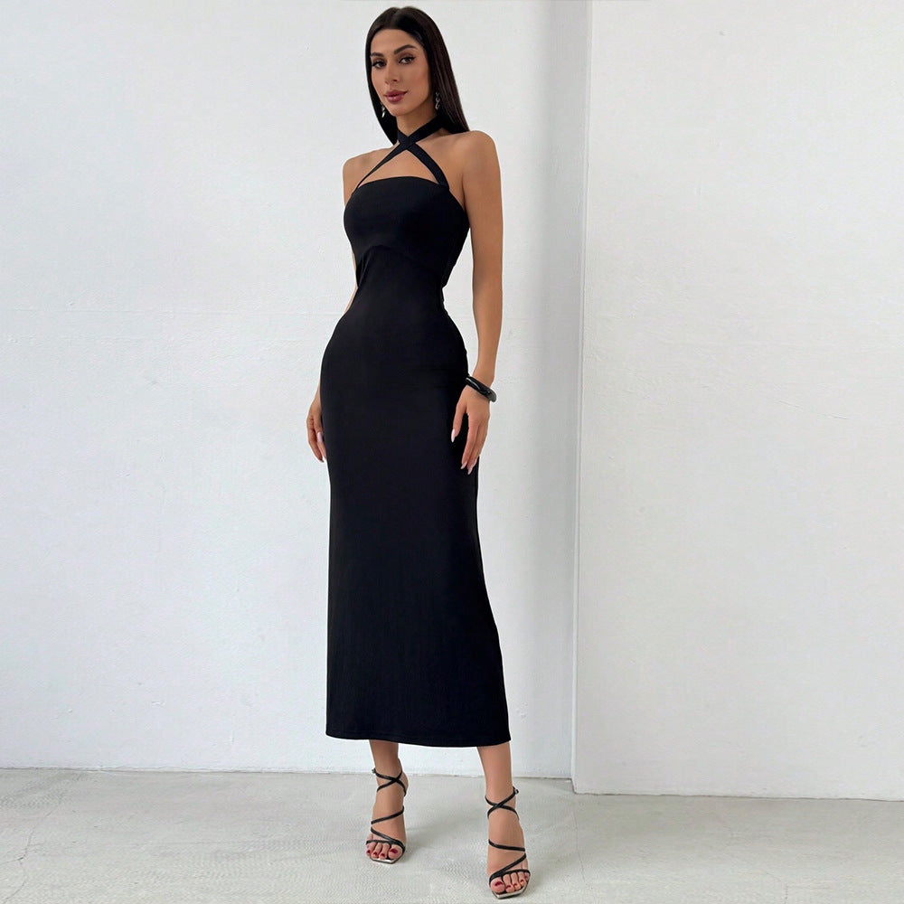The Chicest Night Look: Cut-Out Bust Slim Fit Black Dress
