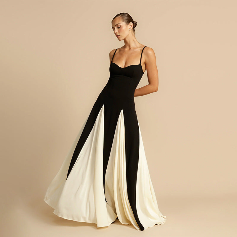 Artful Touch of Grace: Black and Cream Designer Gown