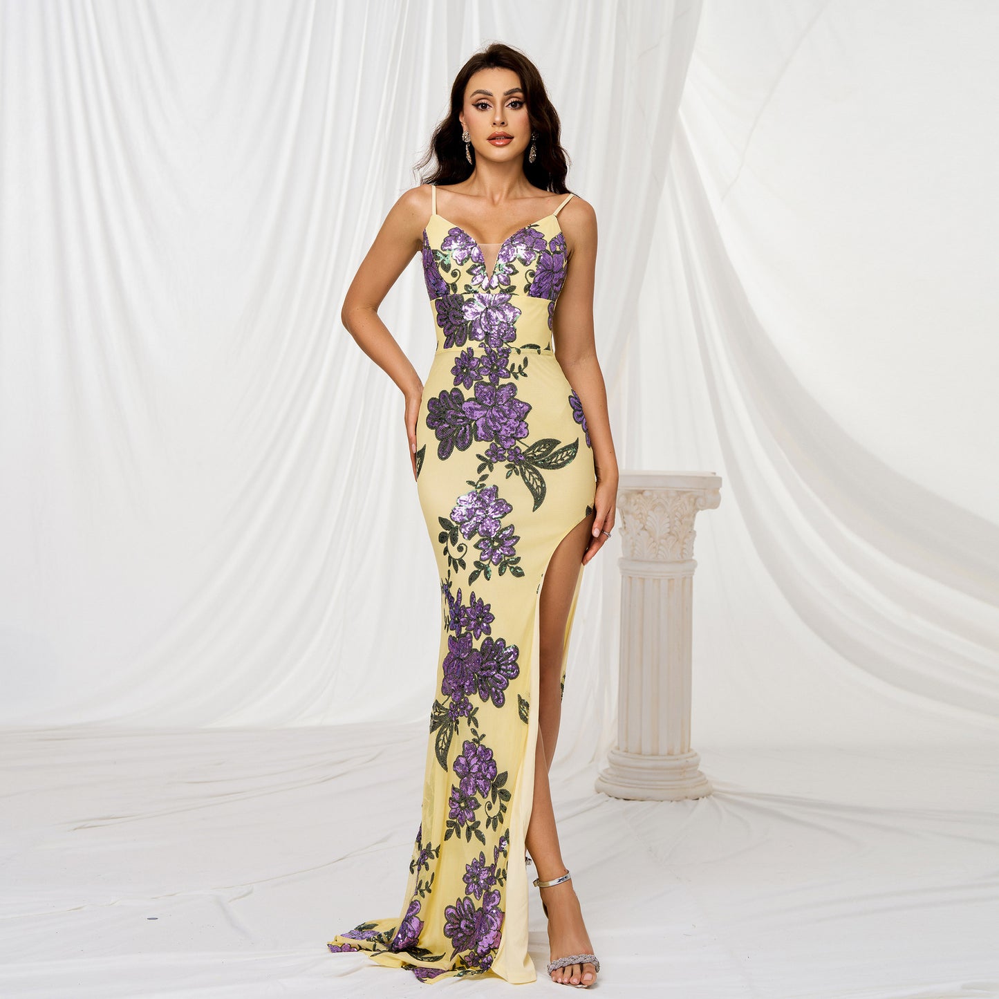 Shimmering Florals a Timeless Silhouette