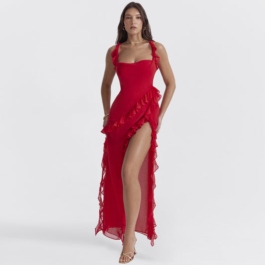 Elegance and Sparkle in a Red Evening Dress