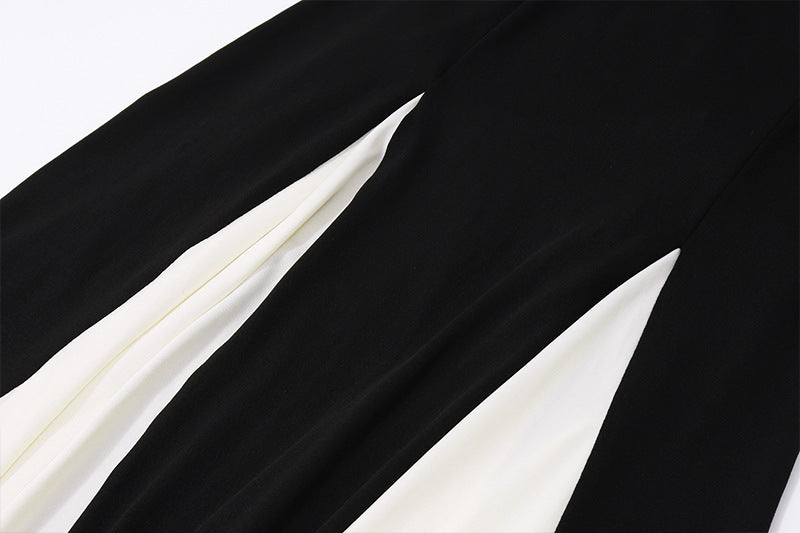 Artful Touch of Grace: Black and Cream Designer Gown