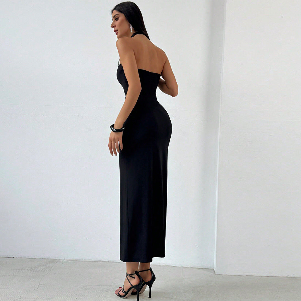 The Chicest Night Look: Cut-Out Bust Slim Fit Black Dress