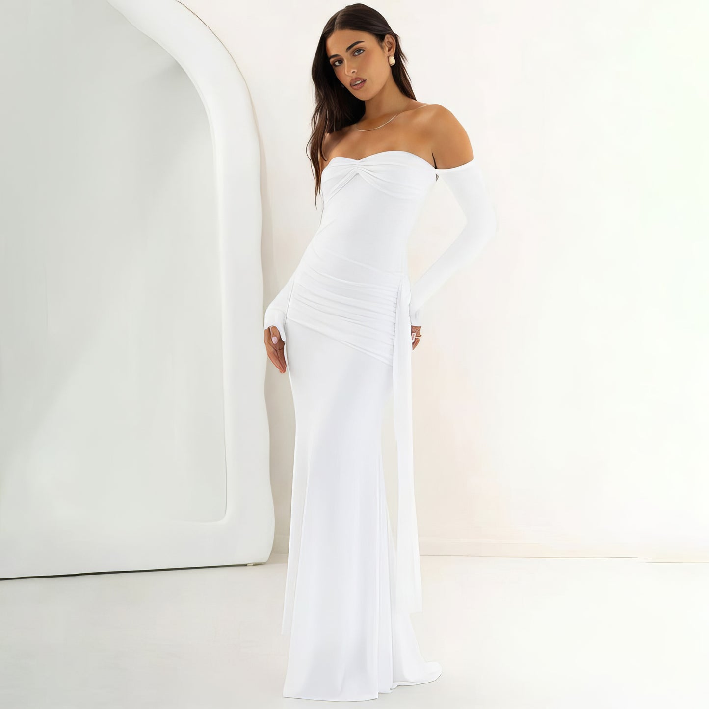Ethereal Grace Strapless Maxi Dress