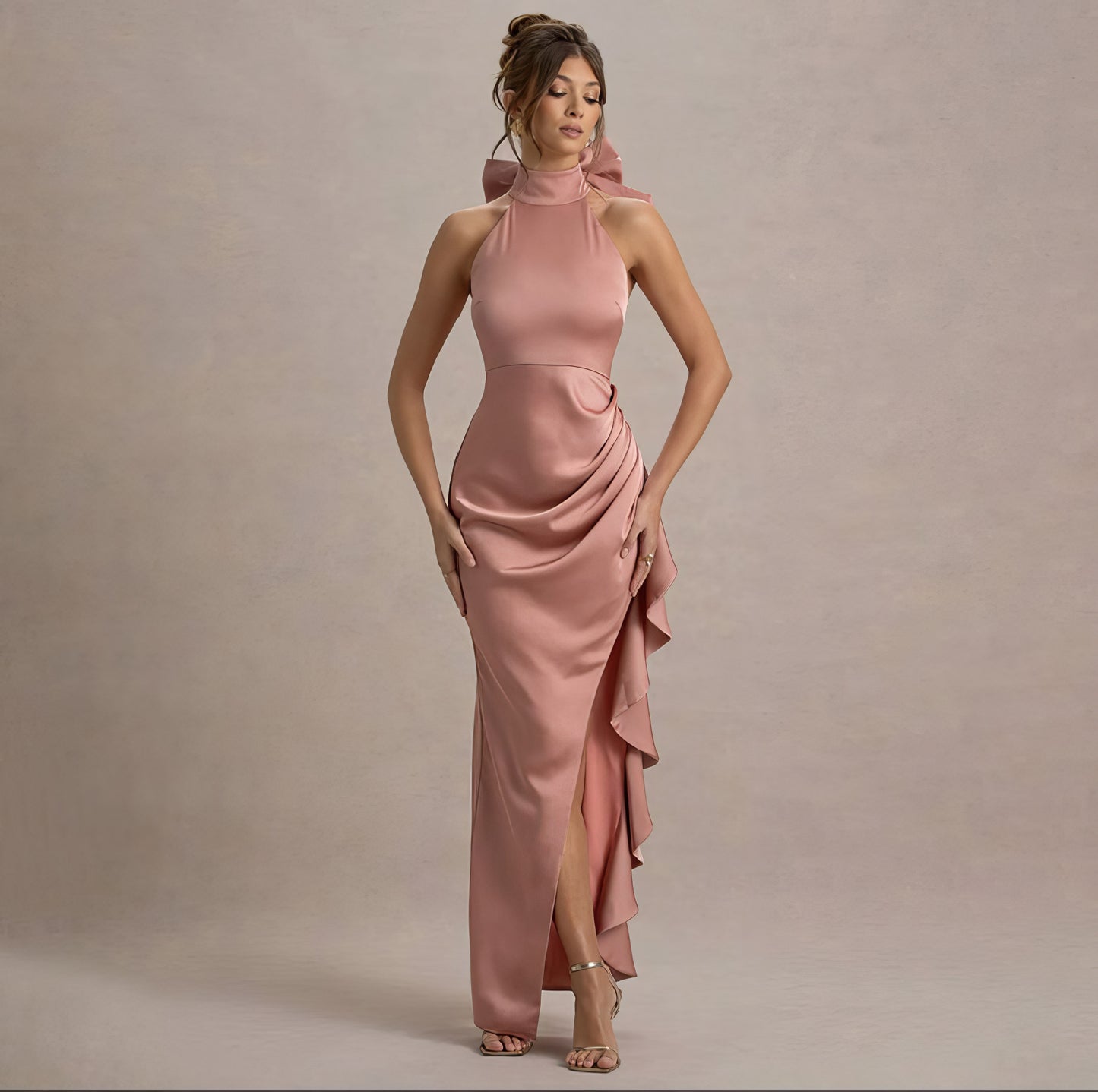 Special Design High Neck Long Evening Dress