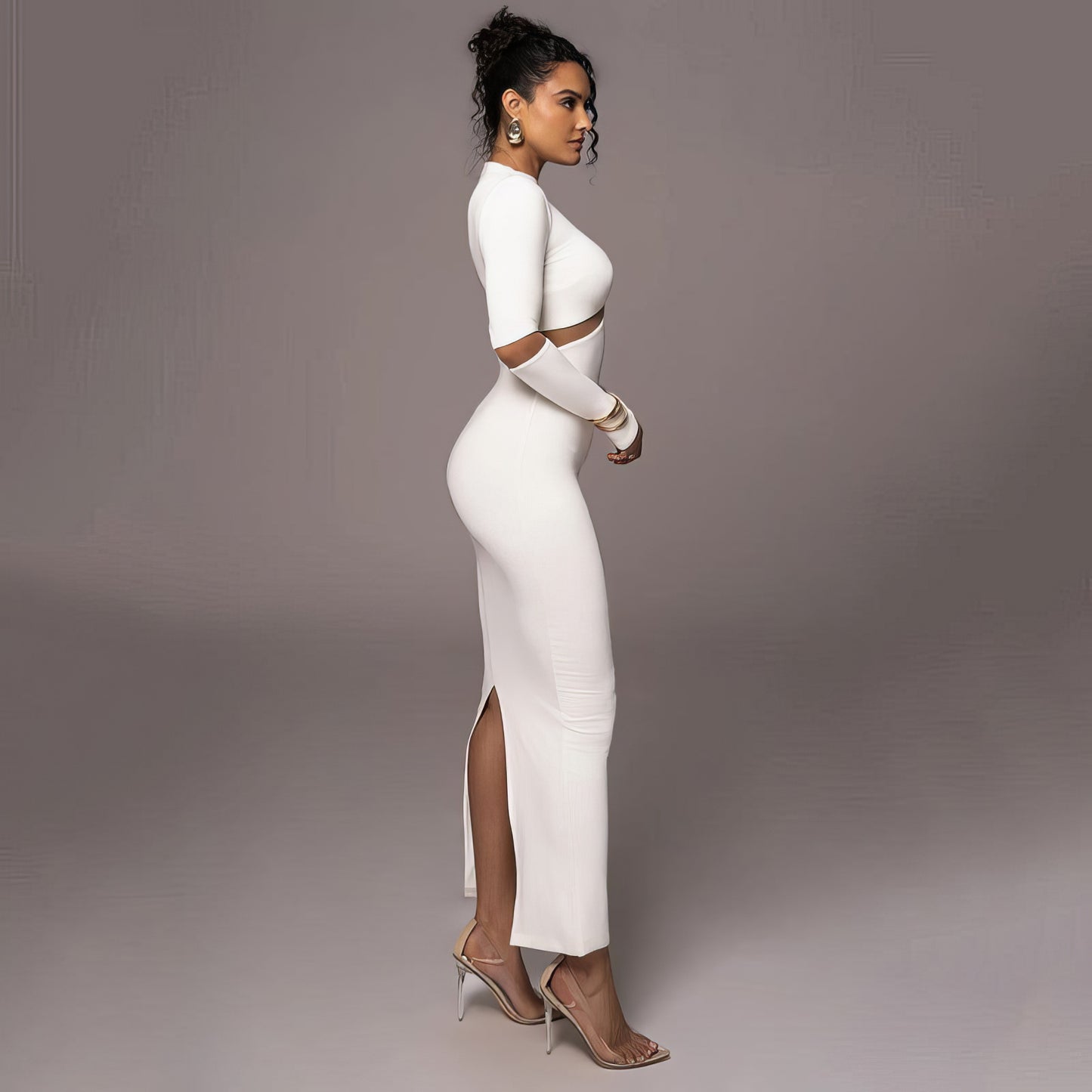 Refined Power Cut-Out Midi Dress